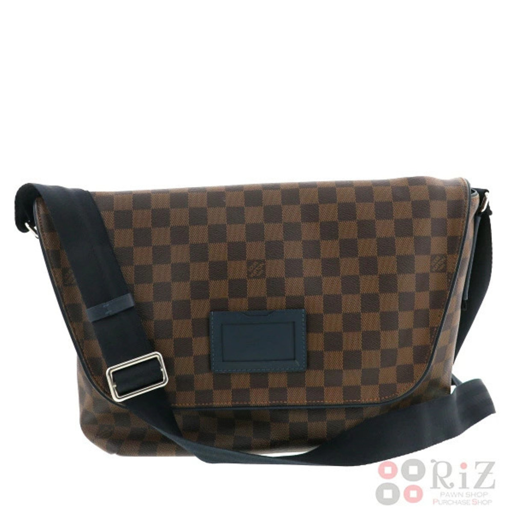 LOUIS VUITTON Sprinter Bag Shoulder Messenger Damier Ebene Brown Leather Navy